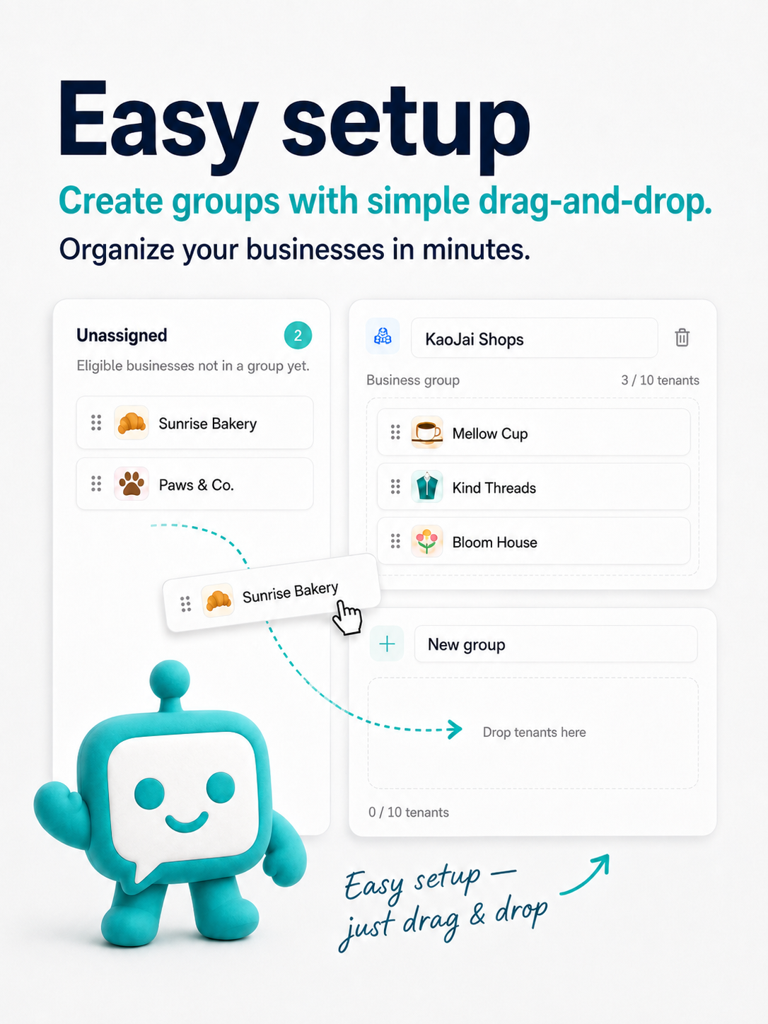 Create a group with drag and drop