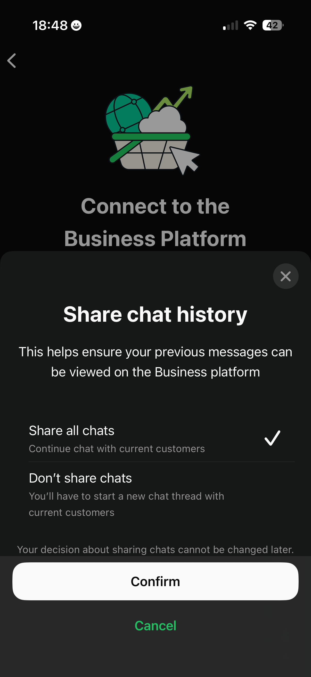 Select Connect in WhatsApp Business