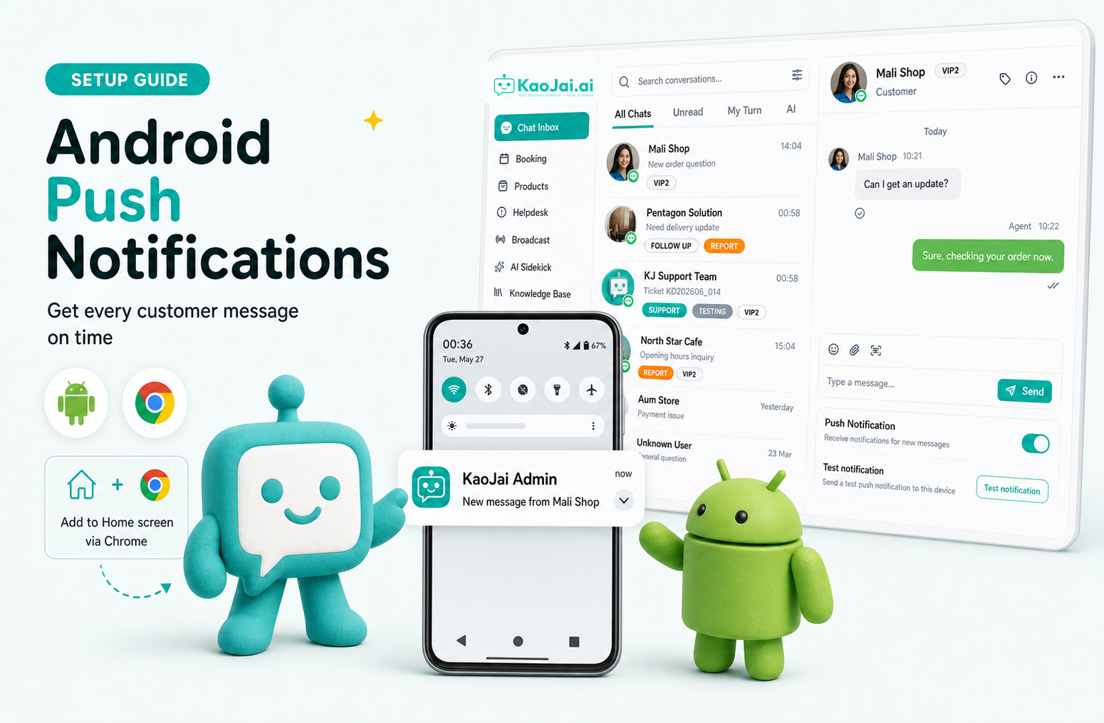 ตั้งค่าแจ้งเตือนแบบ Push Notification ใน Android · KaoJai.ai Journal