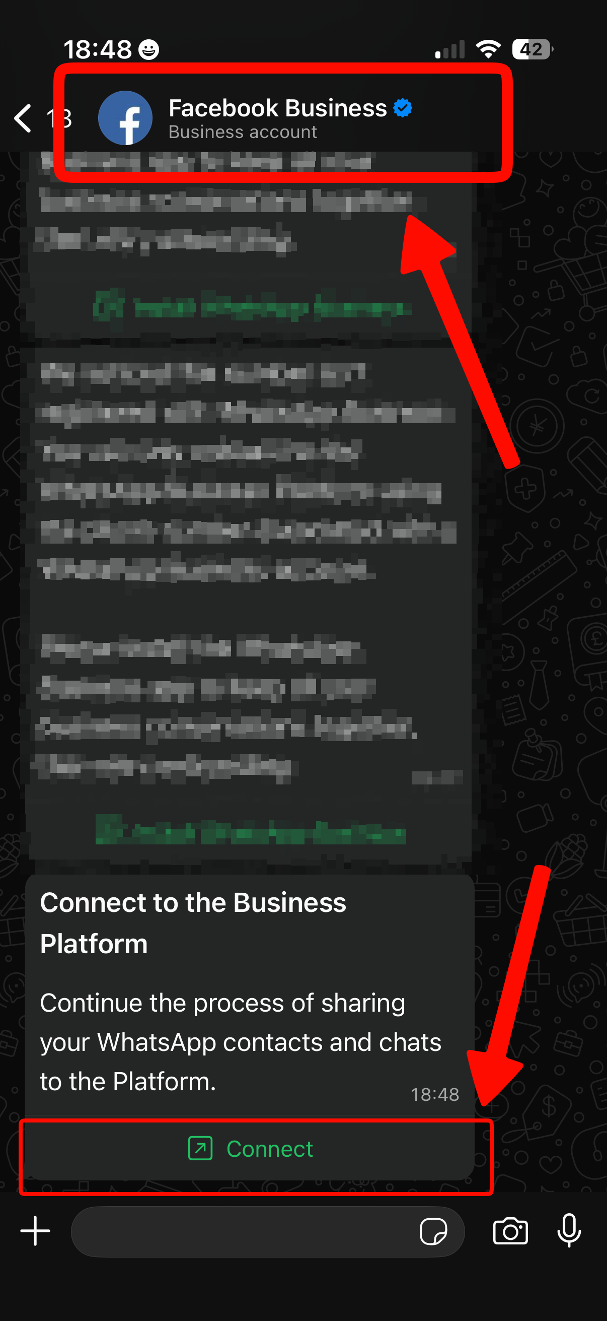 Open the Facebook message in WhatsApp Business
