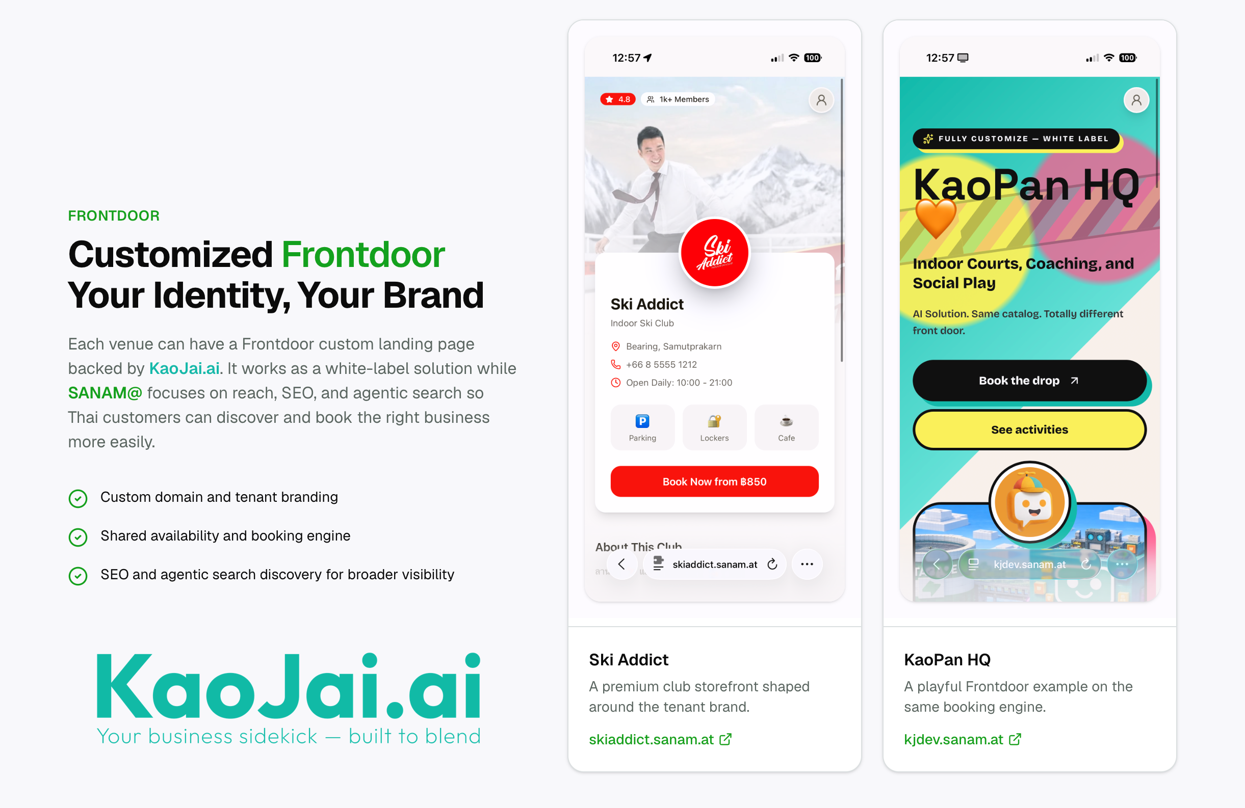Frontdoor, customize ur landing page, website in ur own ways, ur brand, ur rules