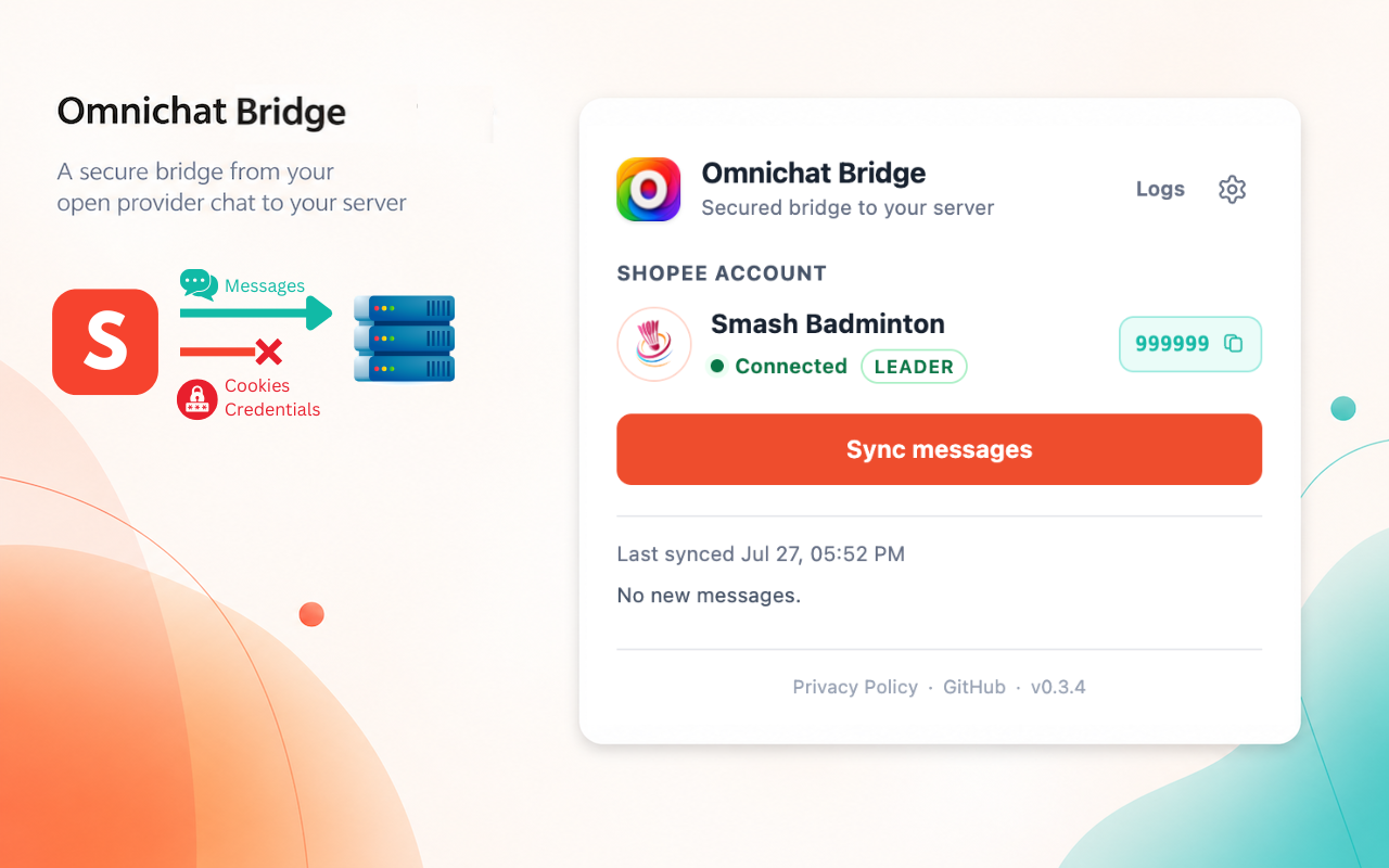 Tổng quan Omnichat Bridge: chuyển tin nhắn từ Seller Chat đang mở vào Inbox mà không sử dụng thông tin đăng nhập
